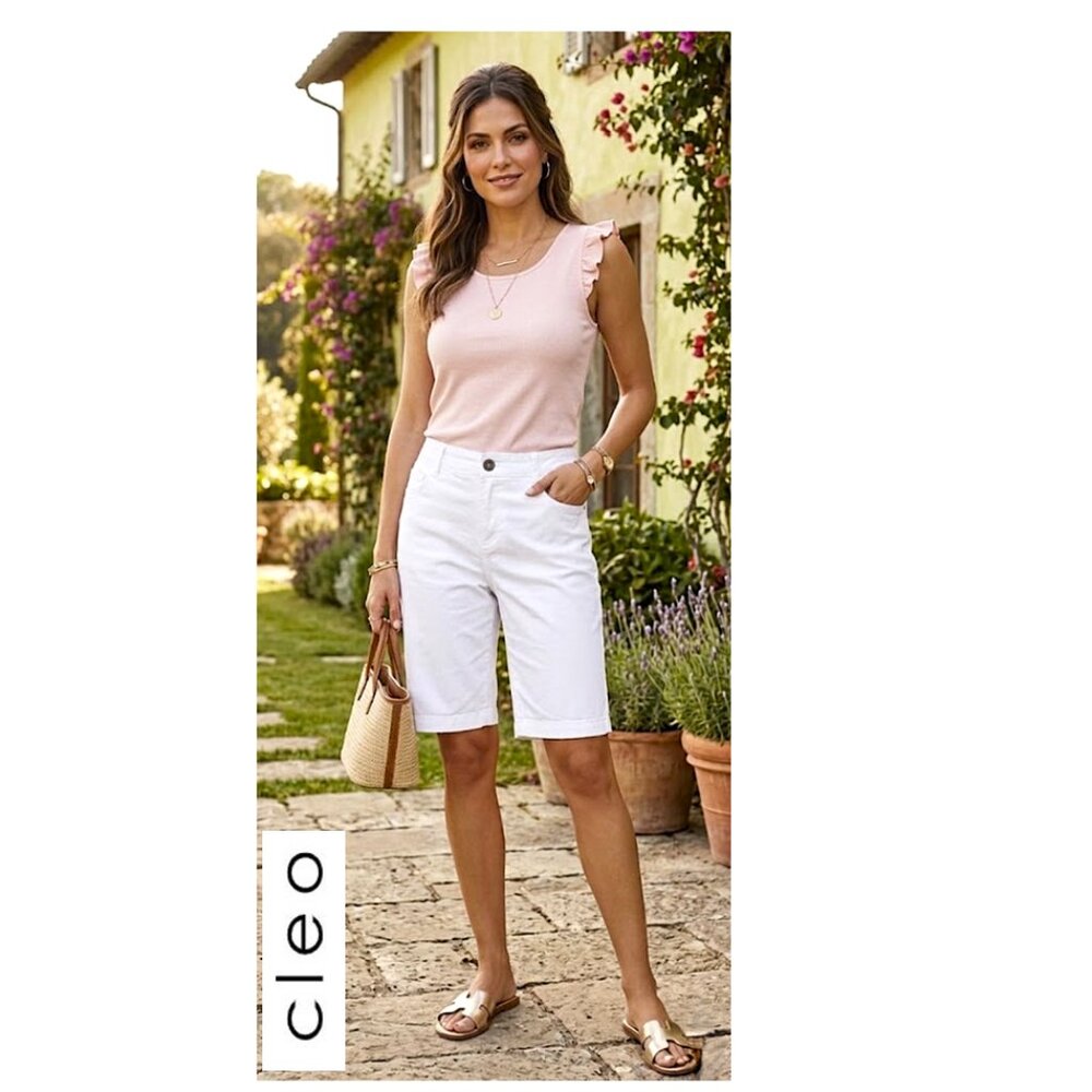 (3 for $30) CLEO - White jean shorts - Every Body style